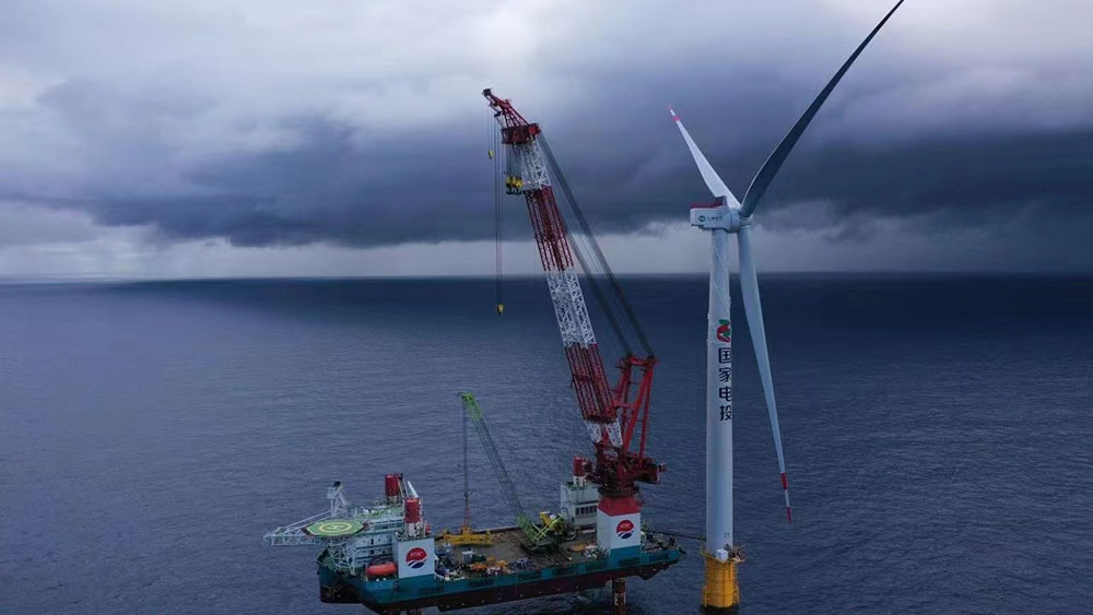 全國單機(jī)容量最大風(fēng)機(jī)，安裝完成